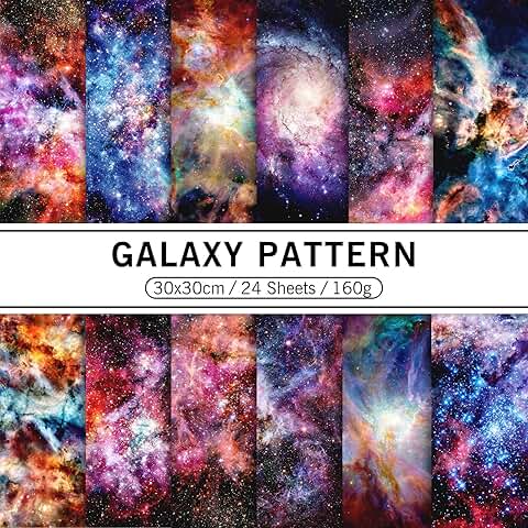 24-Pack Galaxy Pattern Paper Set for Crafts