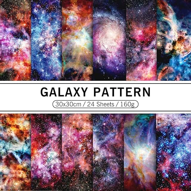 24-Pack Galaxy Pattern Paper Set for Crafts