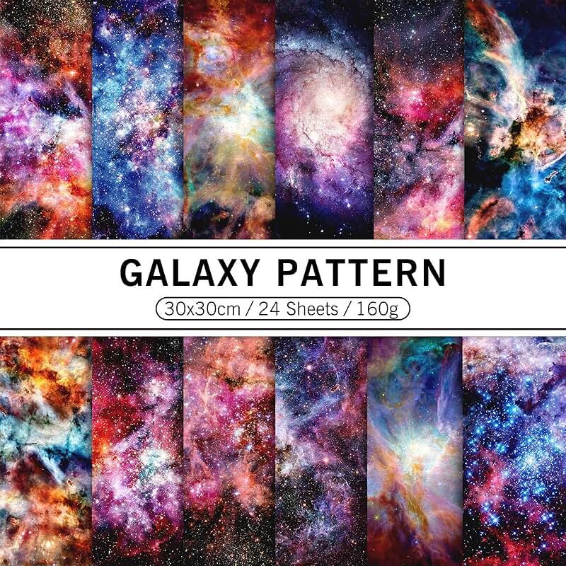 24-Pack Galaxy Pattern Paper Set for Crafts