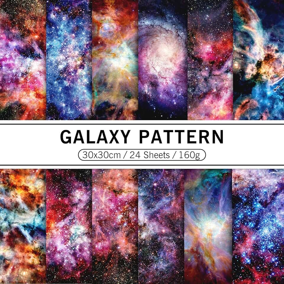 24-Pack Galaxy Pattern Paper Set for Crafts