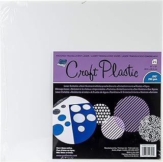 Frosted Craft Plastic Sheets, 12"x12", 25 Pack