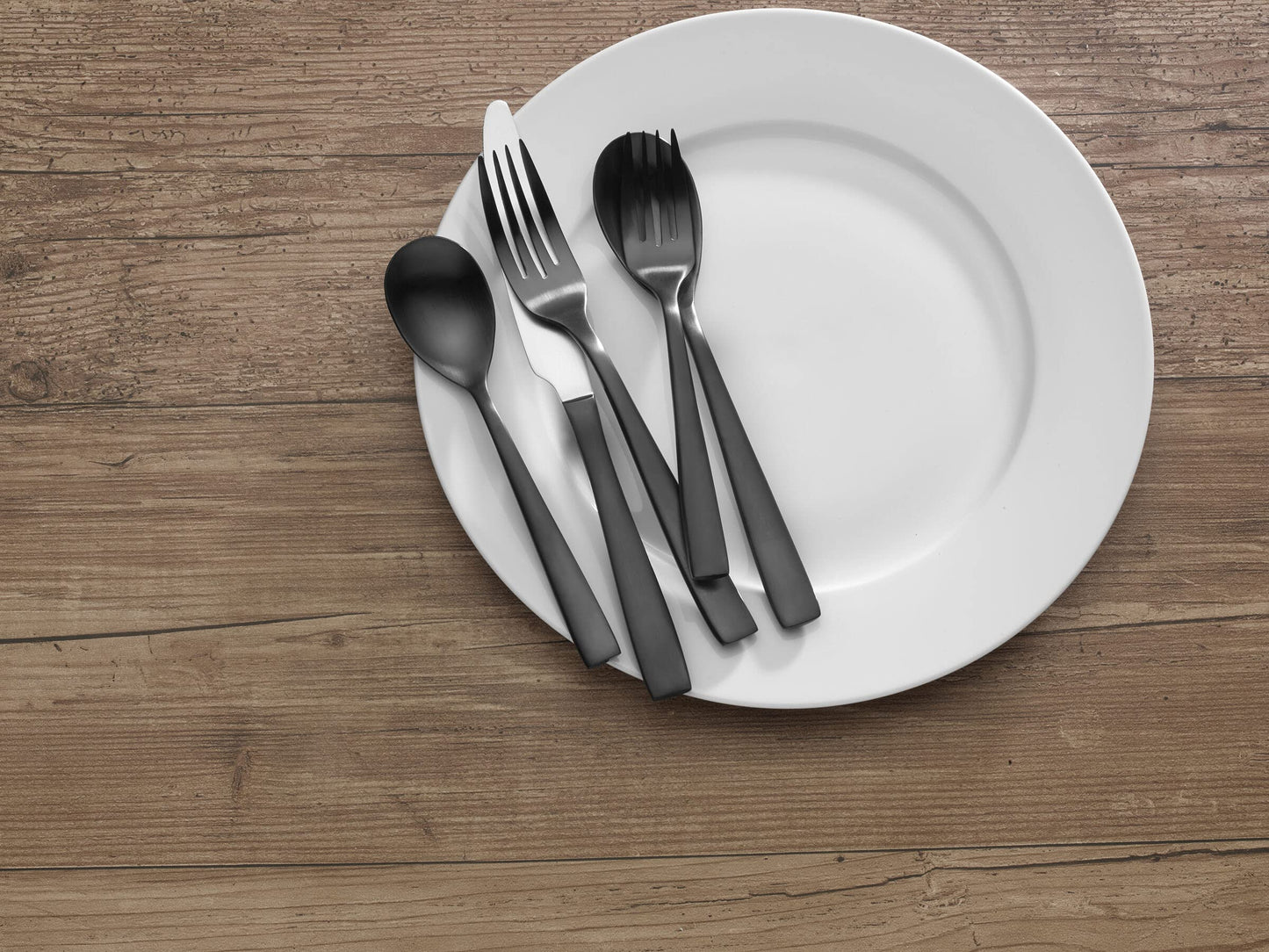 Delano Black 20-Piece Stainless Steel Flatware Set, Service for 4