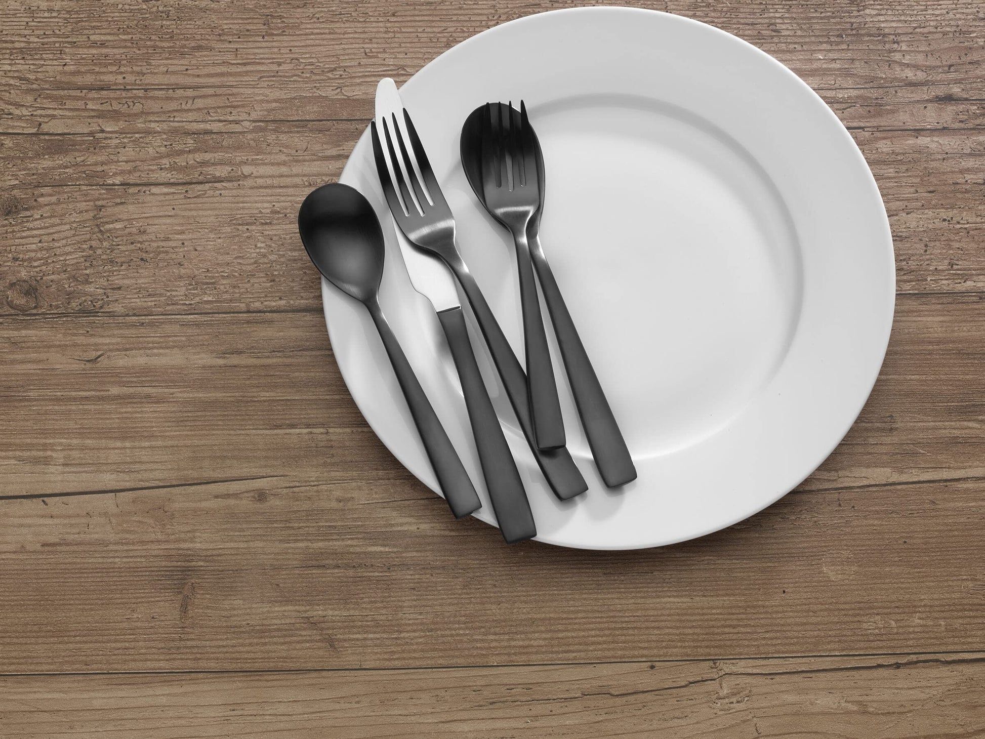 Delano Black 20-Piece Stainless Steel Flatware Set, Service for 4