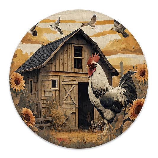 Farmhouse Floral Chicken Mouse Pad for Desk