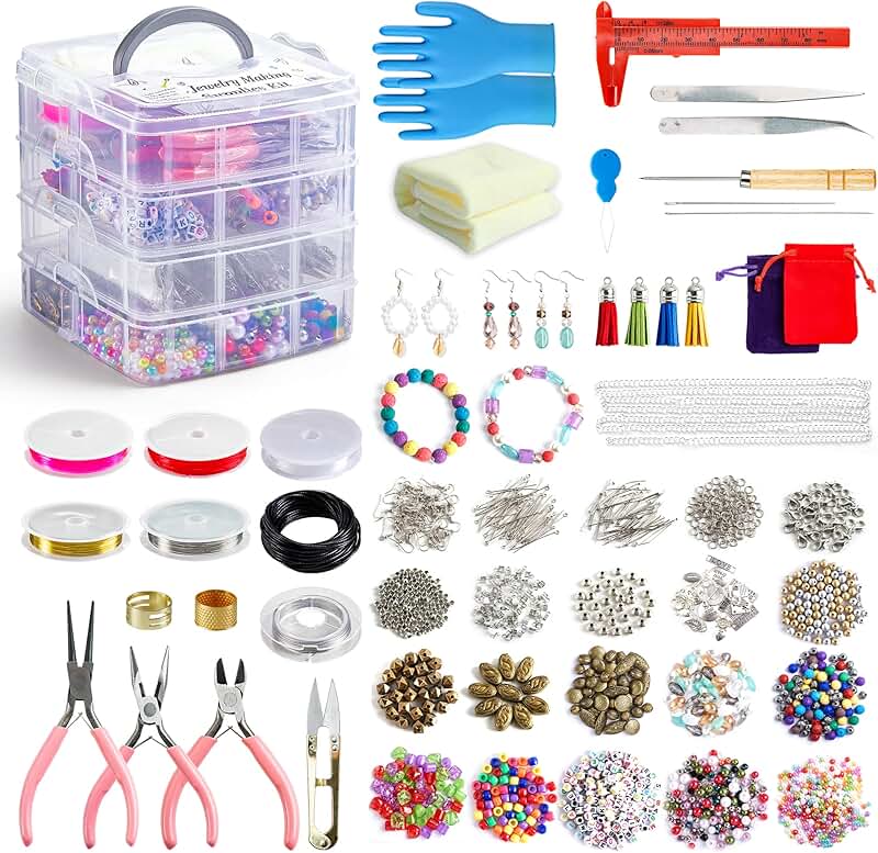 Jewelry Making Kit with 1960 Pieces for Adults