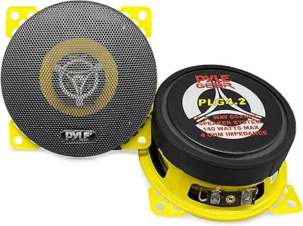Two-Way 4-Inch Car Speaker System, 140W, 4 Ohm, Pair