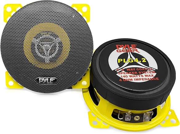 Two-Way 4-Inch Car Speaker System, 140W, 4 Ohm, Pair
