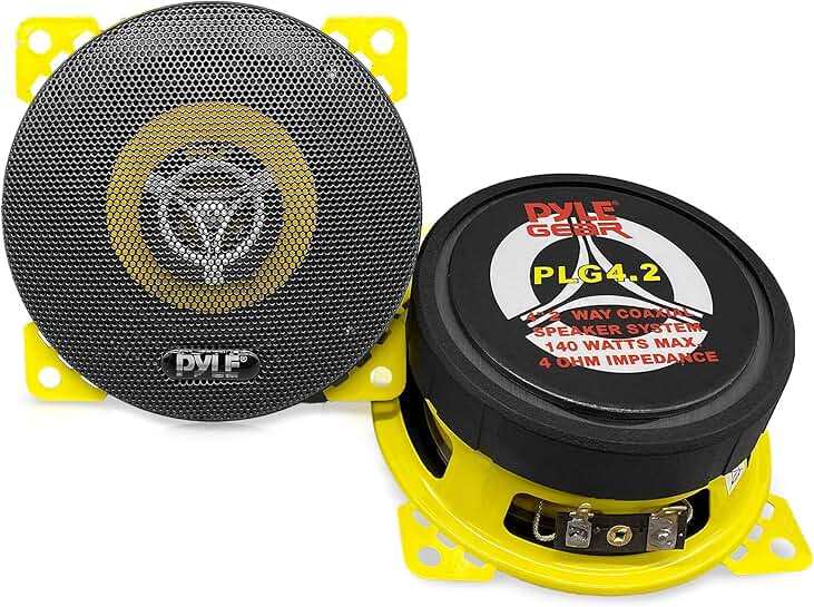 Two-Way 4-Inch Car Speaker System, 140W, 4 Ohm, Pair