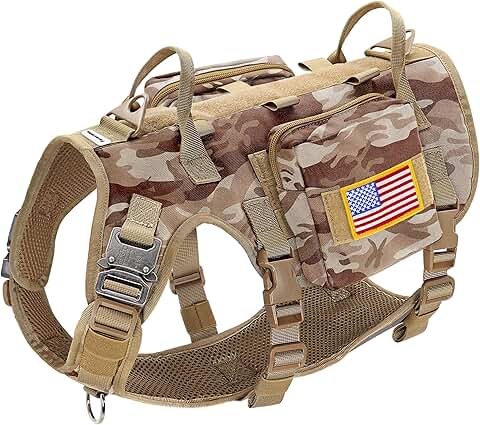 Tactical Dog Harness and Collar Set for Medium to Large Dogs