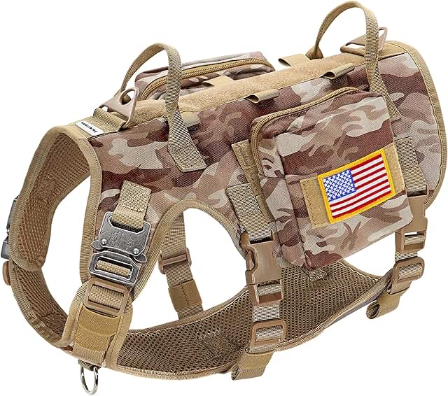 Tactical Dog Harness and Collar Set for Medium to Large Dogs