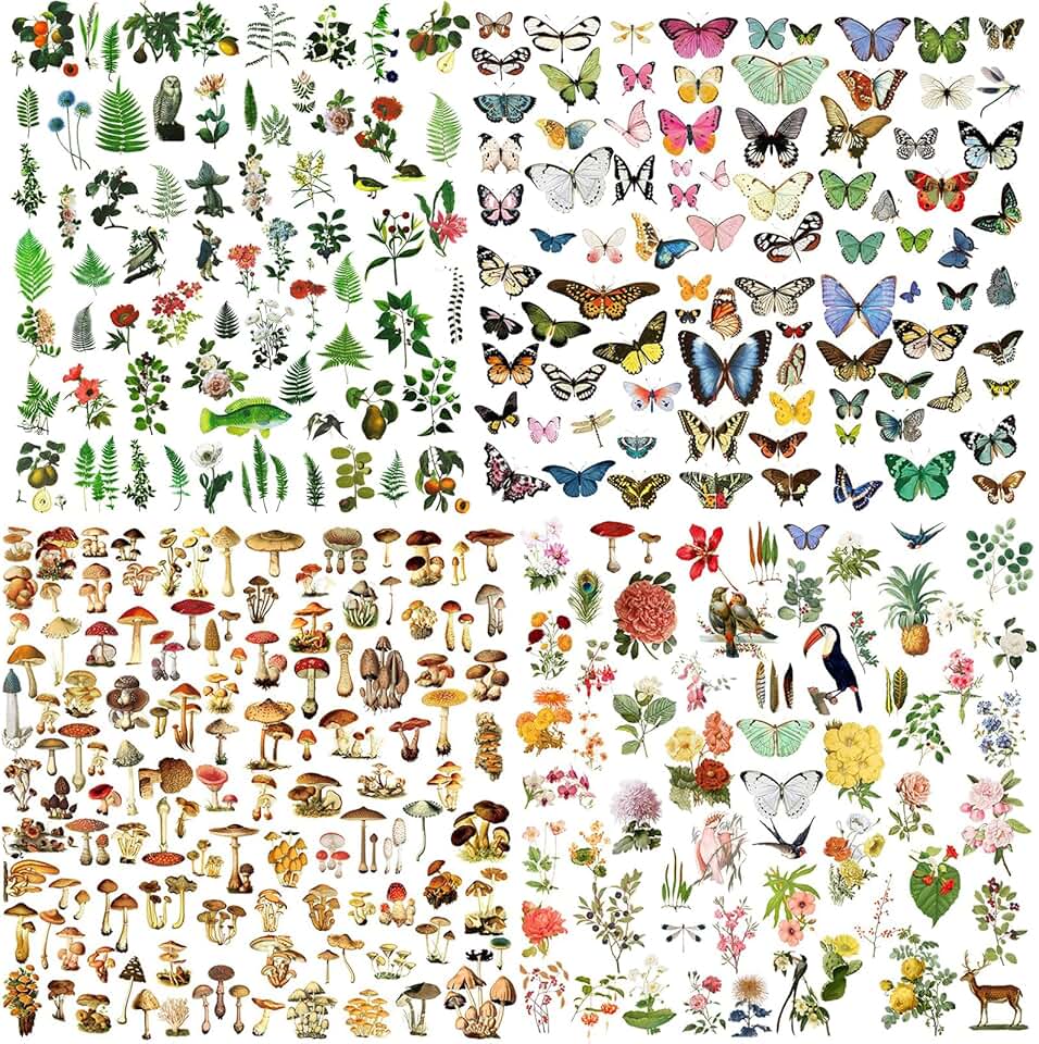 Vintage Junk Journal Items with Translucent Paper Stickers