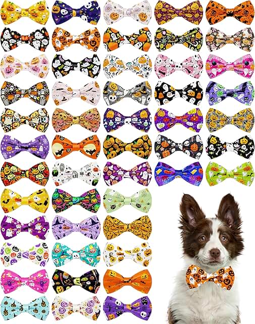 50 Halloween Bow Ties for Large and Medium Dogs