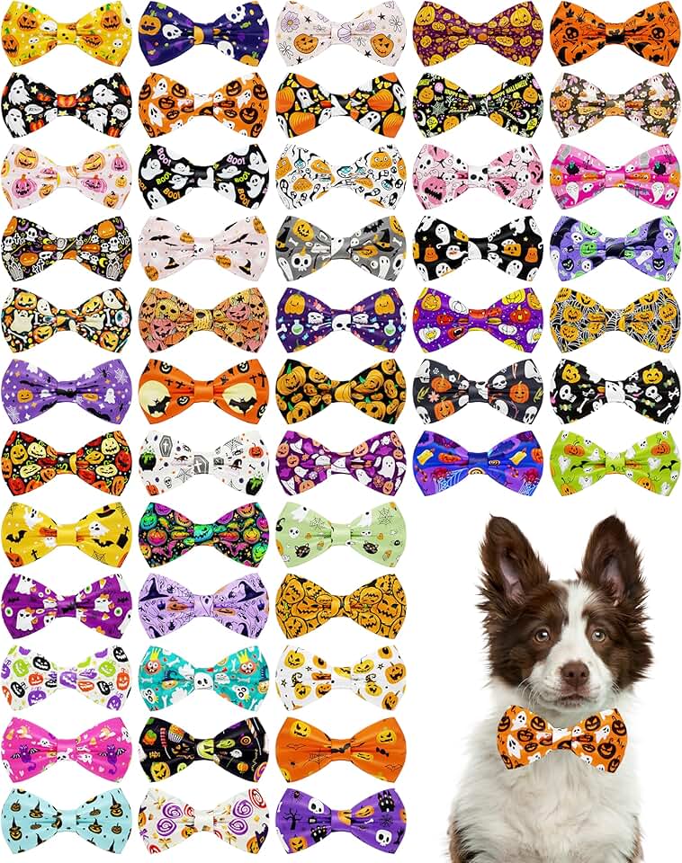 50 Halloween Bow Ties for Large and Medium Dogs