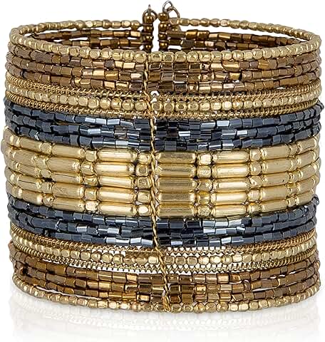 Adjustable Beaded Cuff Bracelets for Women