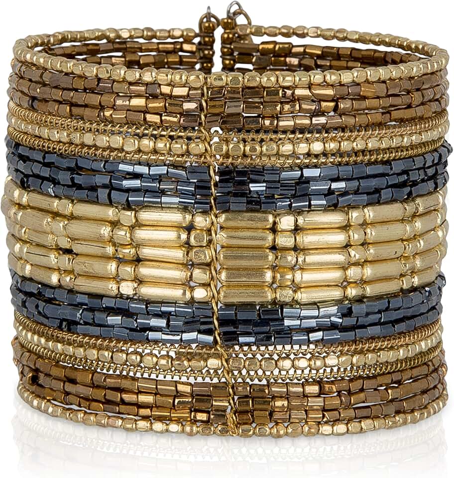 Adjustable Beaded Cuff Bracelets for Women