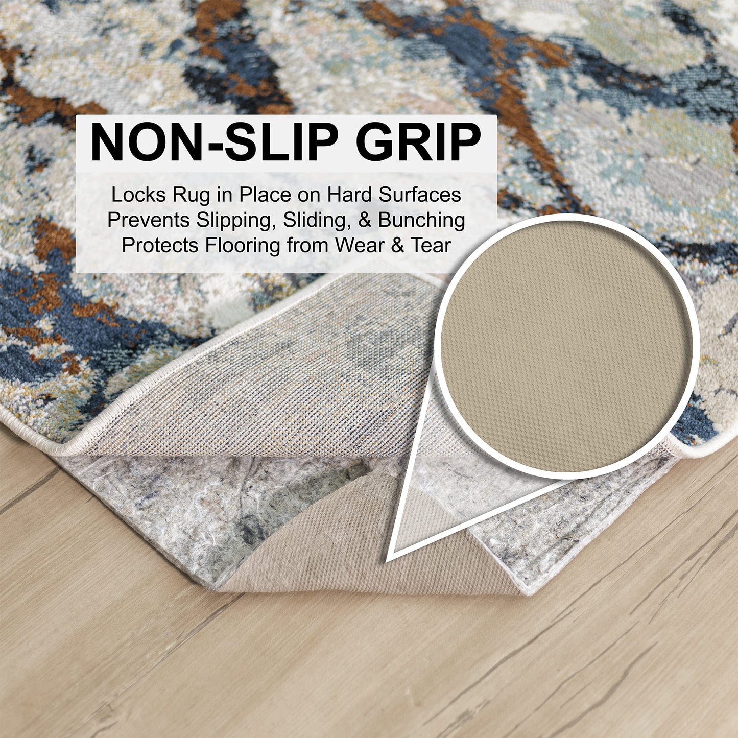 Mohawk 2' x 12' Non Slip Rug Pad Gripper 3/8 Dual Surface Felt + Rubber Gripper - Safe for All Floors