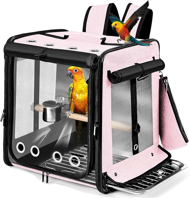 Bird Carrier with Seat Belt for Car Travel