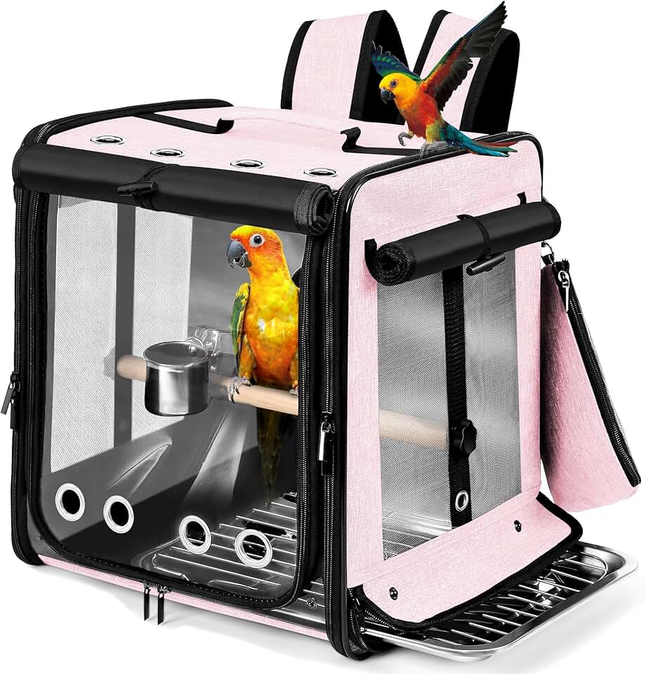 Bird Carrier with Seat Belt for Car Travel