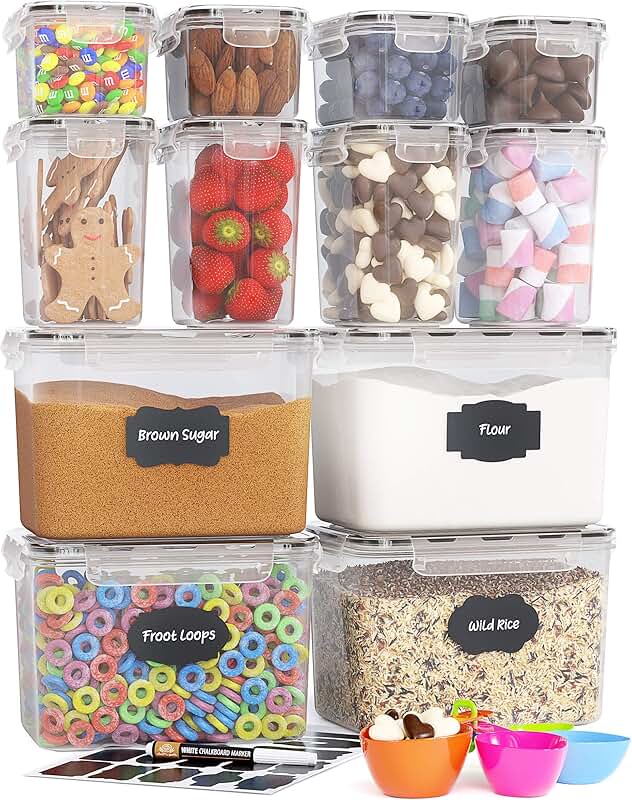 Airtight Food Storage Containers for Kitchen and Pantry