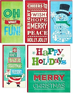 Colorful Christmas Gift Card Holders Set, 36 Pieces