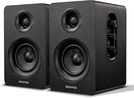 3-inch Bluetooth 5.0 Bookshelf Speakers, 60W, Black