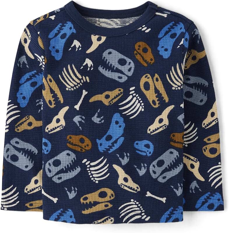 Baby Boy's Long Sleeve Thermal Dino Shirt 12-18 Months