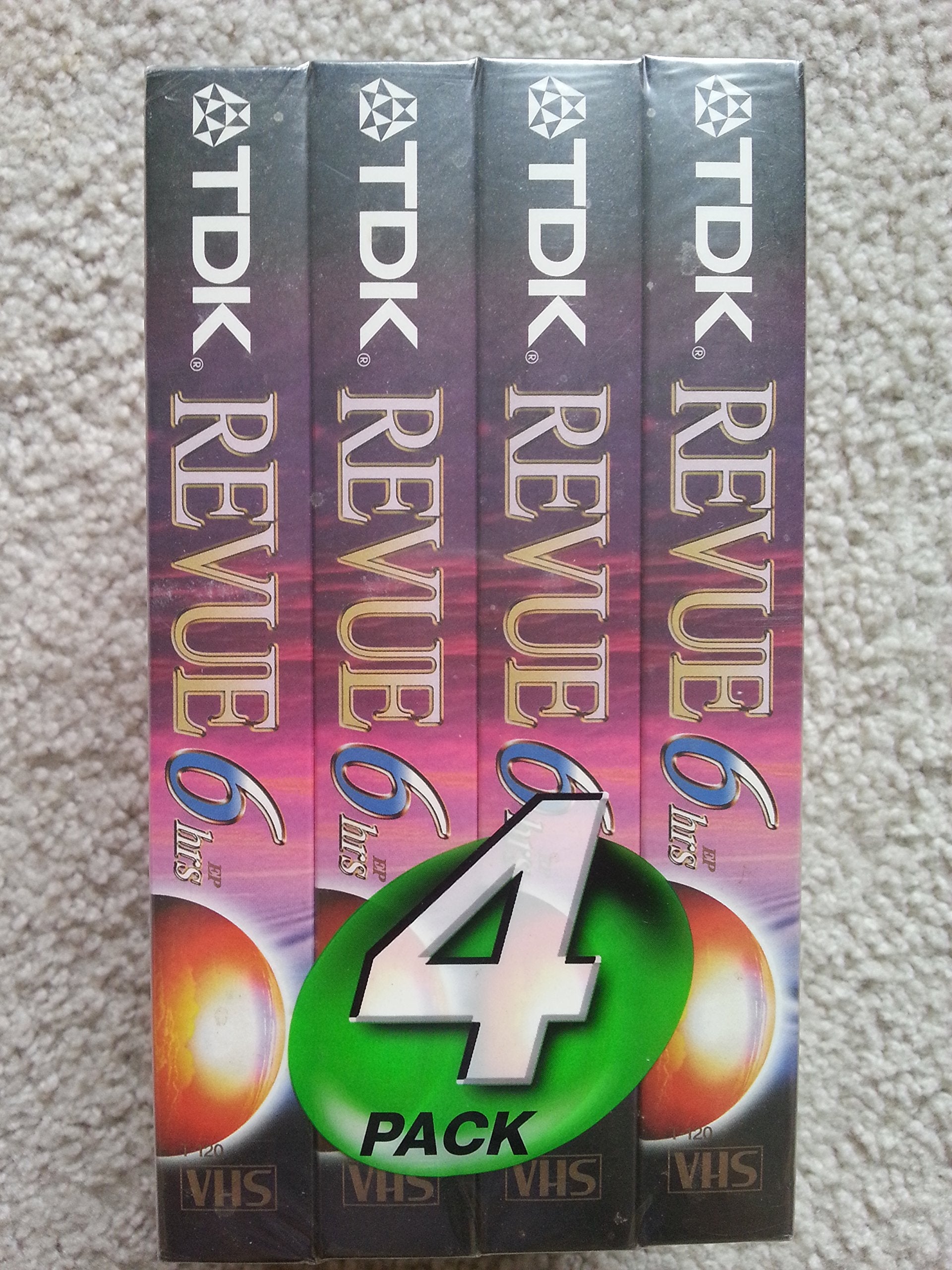 Revue Standard Grade VHS Tapes 6 Hours 4 Pack