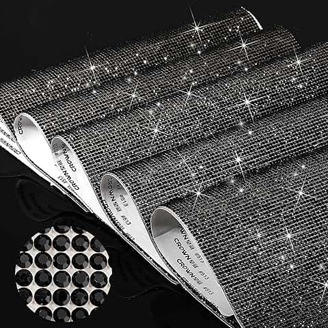 60000 Self-Adhesive Black Crystal Rhinestones Sheets