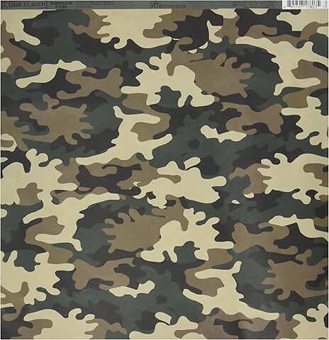 Woodland Camo Double-Sided Scrapbook Paper, 12x12 inches, 25 sheets