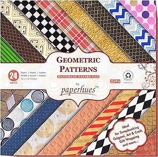 Geometric Pattern Scrapbook Paper Pack, 12x12 inches, 24 sheets