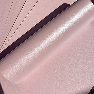 Pink Pearlescent Shimmer Cardstock, 50 Sheets, A4