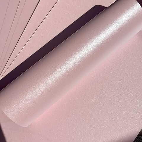 Pink Pearlescent Shimmer Cardstock, 50 Sheets, A4