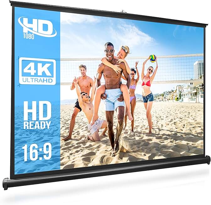 Portable 50-Inch Fold-Out Projector Screen for Home and Events