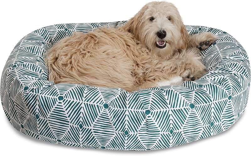 Large green Sherpa pet bed