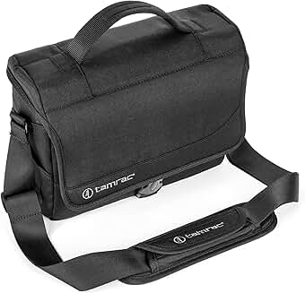 Black shoulder camera bag for compact DSLR and mirrorless cameras
