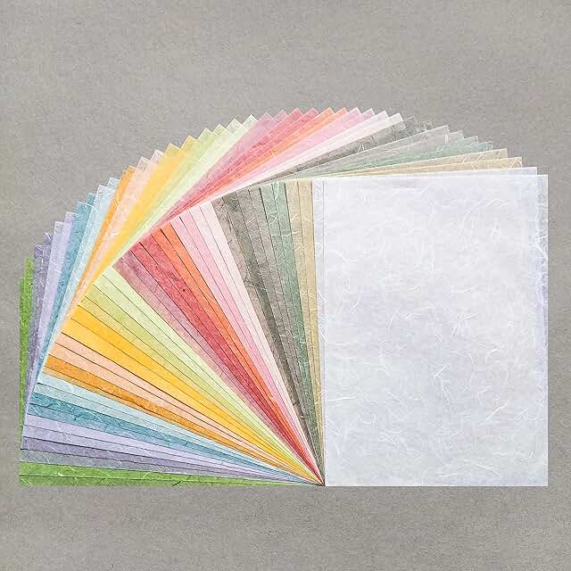 Assorted A4 Pastel Mulberry Paper Set, 40 Sheets