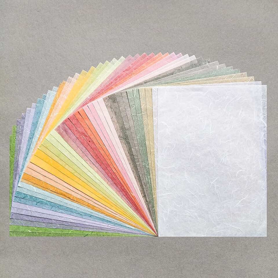 Assorted A4 Pastel Mulberry Paper Set, 40 Sheets