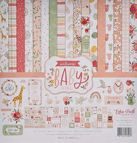 Welcome Baby Girl Collection Kit, 12x12 Paper