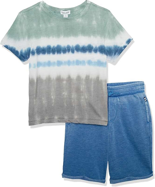 Baby Boys' Blue Surf Tie-Dye Short Sleeve Set