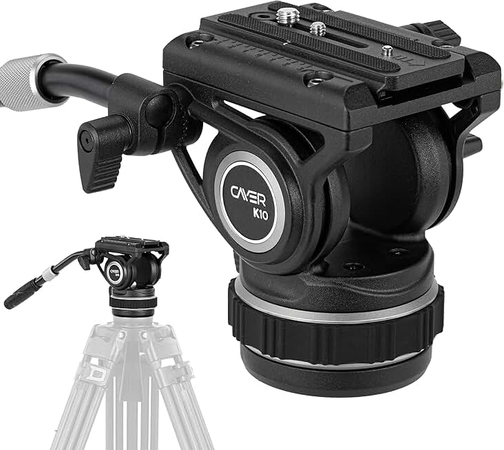 Heavy Duty Video Fluid Head with 75mm Flat Base