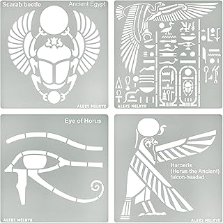 Small Egyptian Hieroglyphics Metal Stencils for Crafting