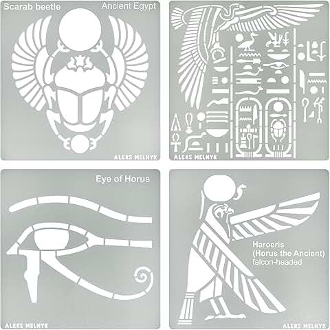 Small Egyptian Hieroglyphics Metal Stencils for Crafting