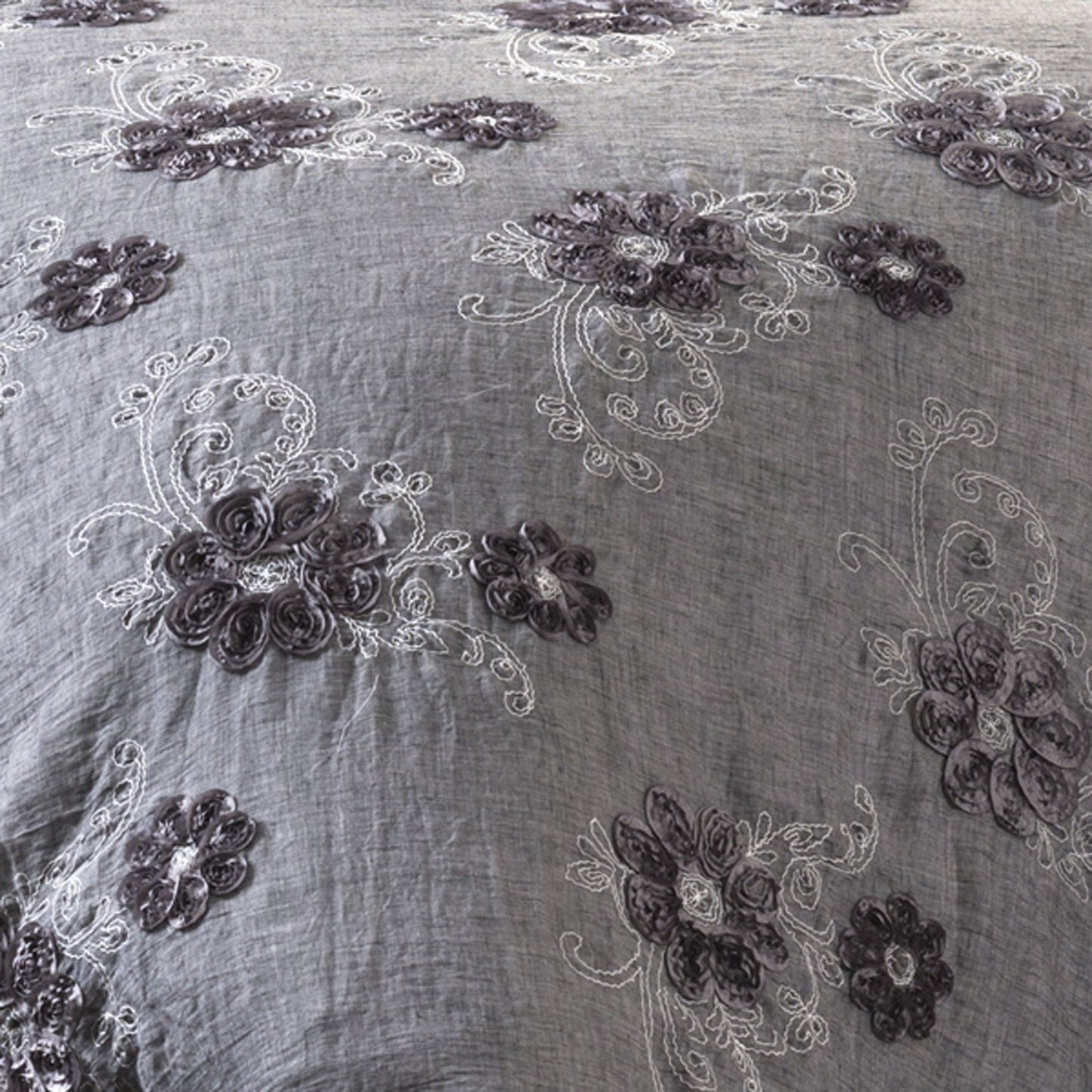 Sara 3-Piece Comforter Set, King, Gray