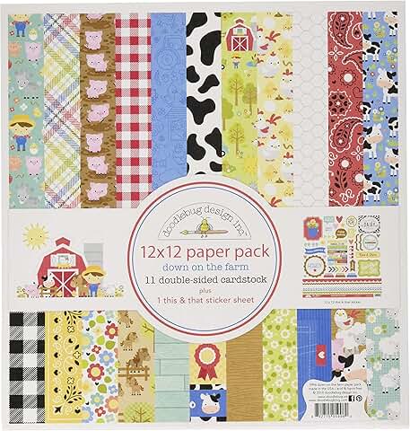 Double-Sided Farm-Themed Paper Pack, 12x12 Inches