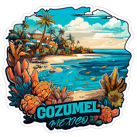 Cozumel Mexico 4-Inch Travel Sticker
