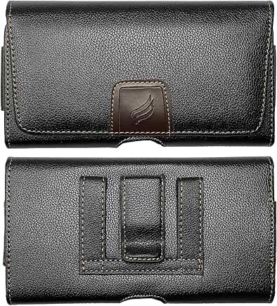 Leather cellphone holster for iPhone, Galaxy, Nokia, TCL, and more