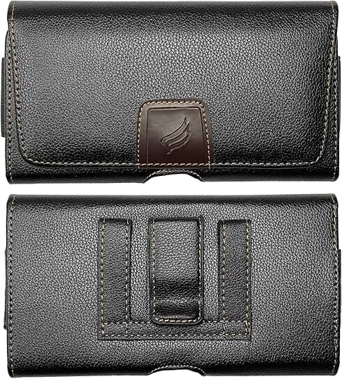 Leather cellphone holster for iPhone, Galaxy, Nokia, TCL, and more