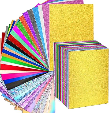 120 Sheets Glitter Metallic Cardstock, 8.5" x 11" 250gsm