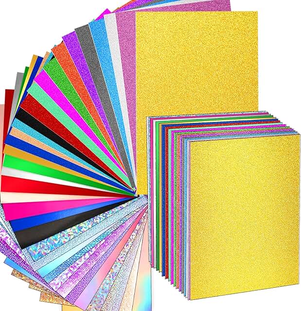 120 Sheets Glitter Metallic Cardstock, 8.5" x 11" 250gsm