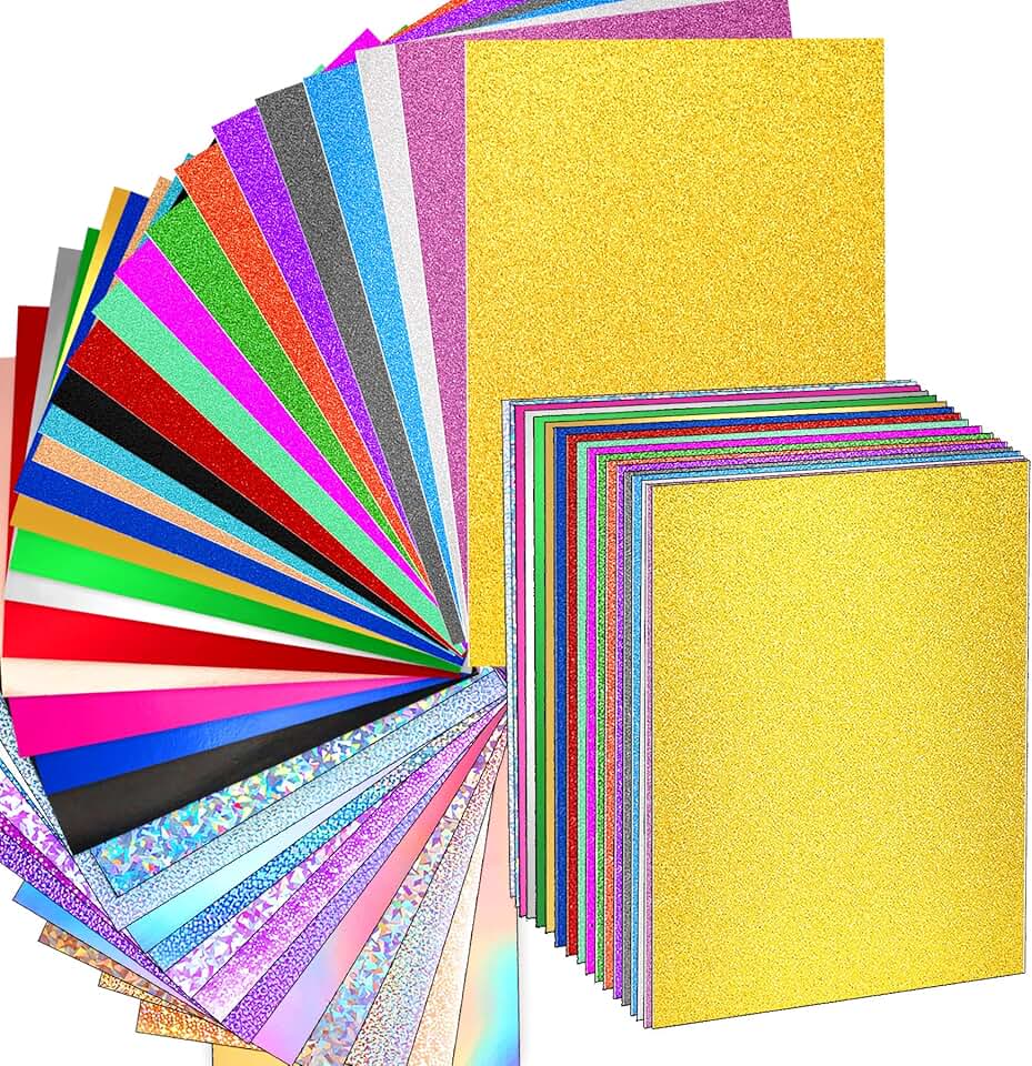 120 Sheets Glitter Metallic Cardstock, 8.5" x 11" 250gsm